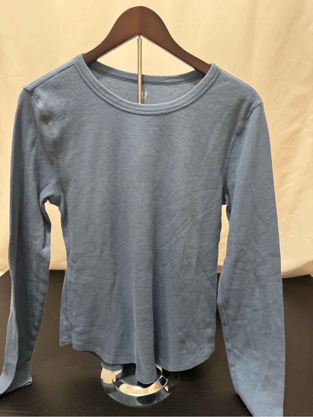 Gap Women's Long Sleeve Crewneck Top - steel Blue large